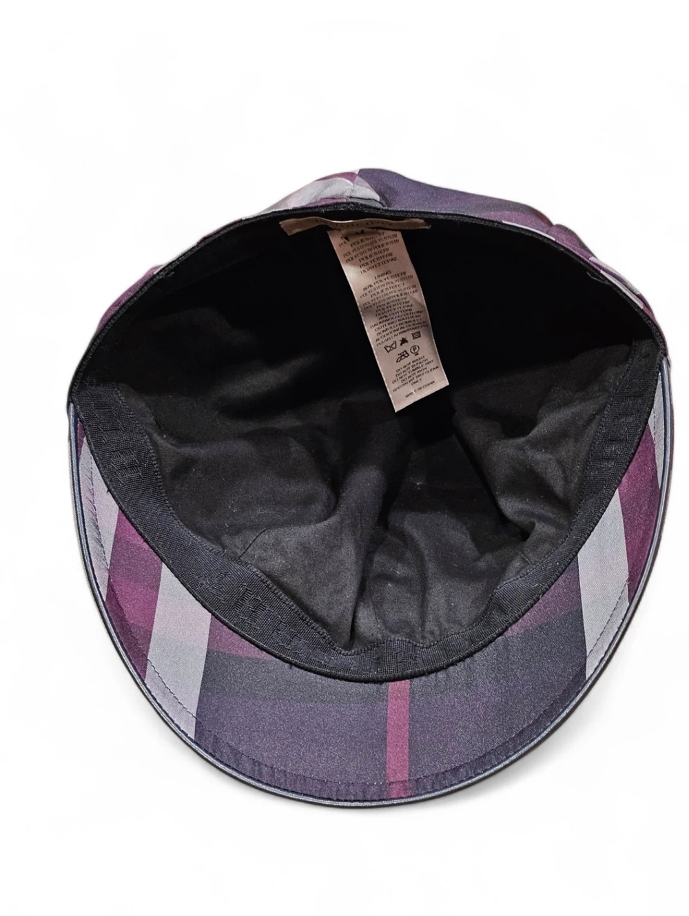 Burberry Newsboy Cap in Nova Check Plum and Gray - Picture 8 of 8